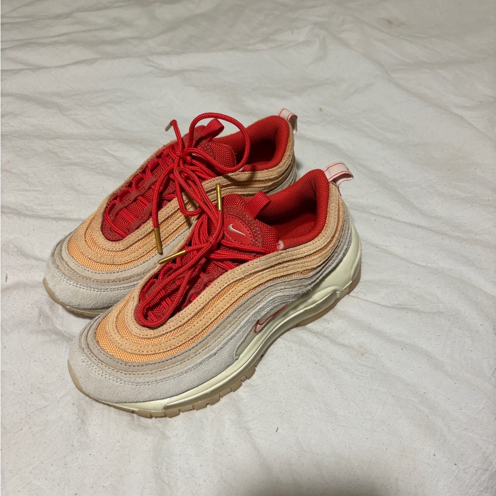 Nike Air Max 97 Red and Beige Sneakers